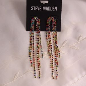 Multi Color Dangle Pierce Earrings Steve Madden